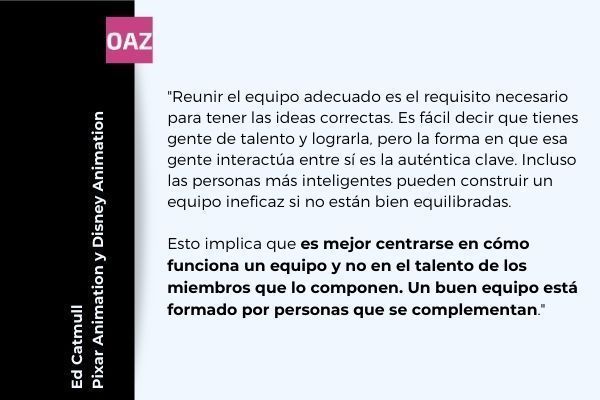 Funcionamiento de los equipos es mejor centrarse en cómo funciona un equipo y no en el talento de los miembros que lo componen. Un buen equipo está formado por personas que se complementan