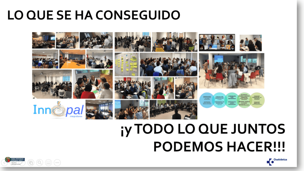Proyecto Innopal, una experiencia práctica de innovación para, por y con las personas involucradas en la atención de personas con necesidades paliativas en osakidetza. OAZ Coaching para el cambio.